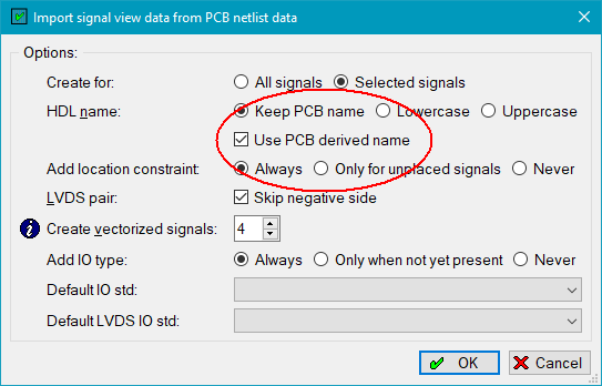 Import signal view data from PCB netlist